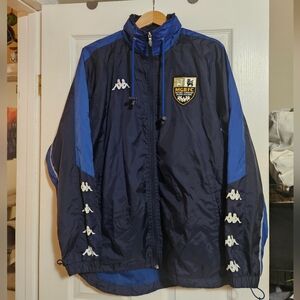 Matthew Good Football Club Kappa Navy and Royal Blue Track Jacket Size Large